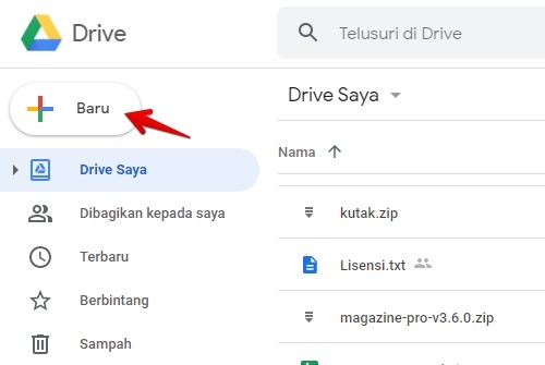 cara menyimpan data di google drive