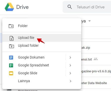 cara menyimpan file di google drive di laptop