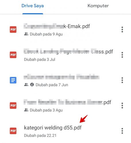 cara menyimpan file di google drive melalui hp